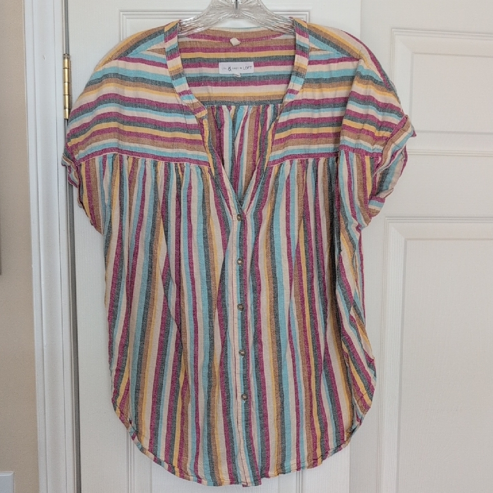 Lou & Grey Colorful Striped Blouse
